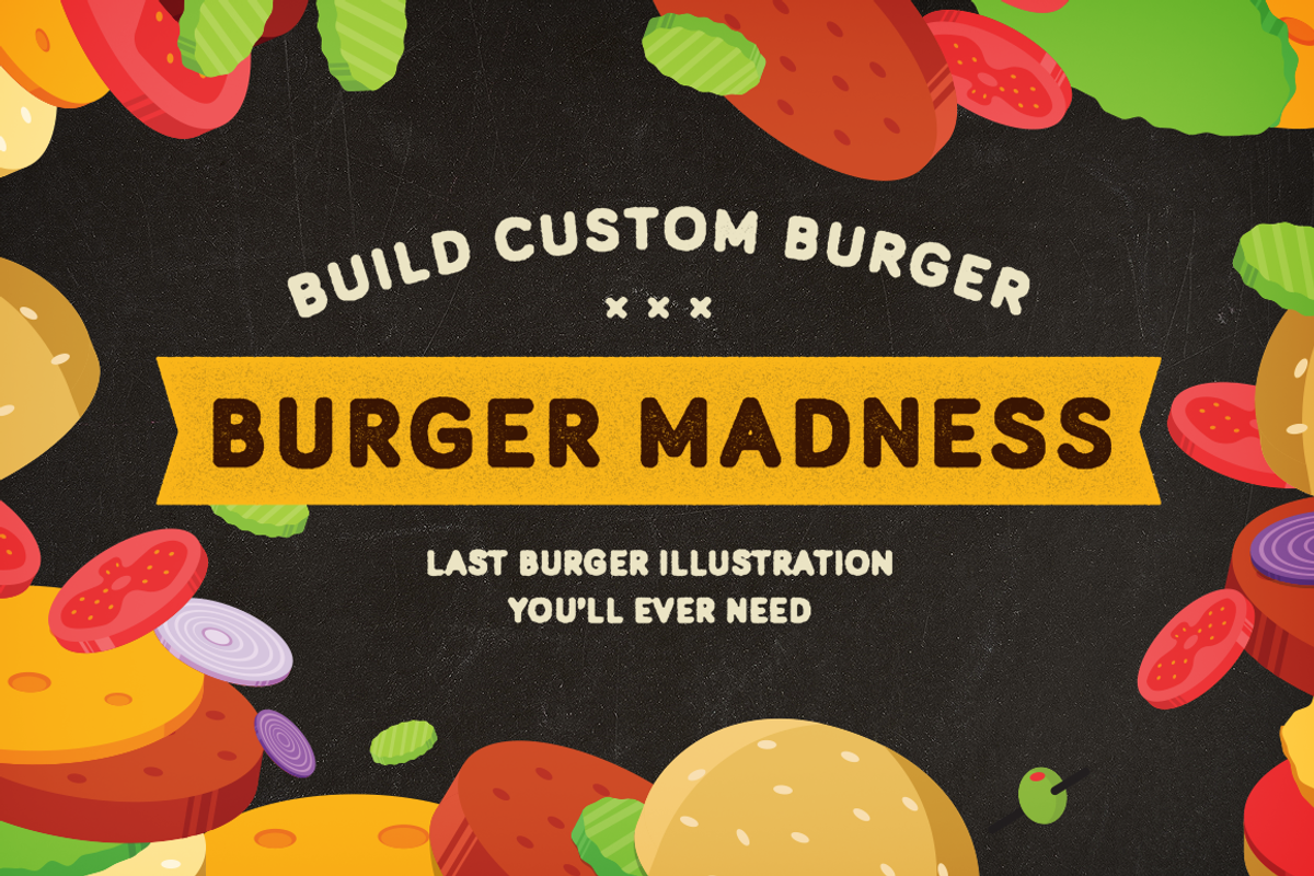 BURGER MADNESS - Burger Builder, a Food Illustration by S4 Shop (Photo 1 of 4)
