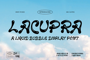 Lacupra - Liquid Bubble Display Font, a Sans Serif Font by Drizy