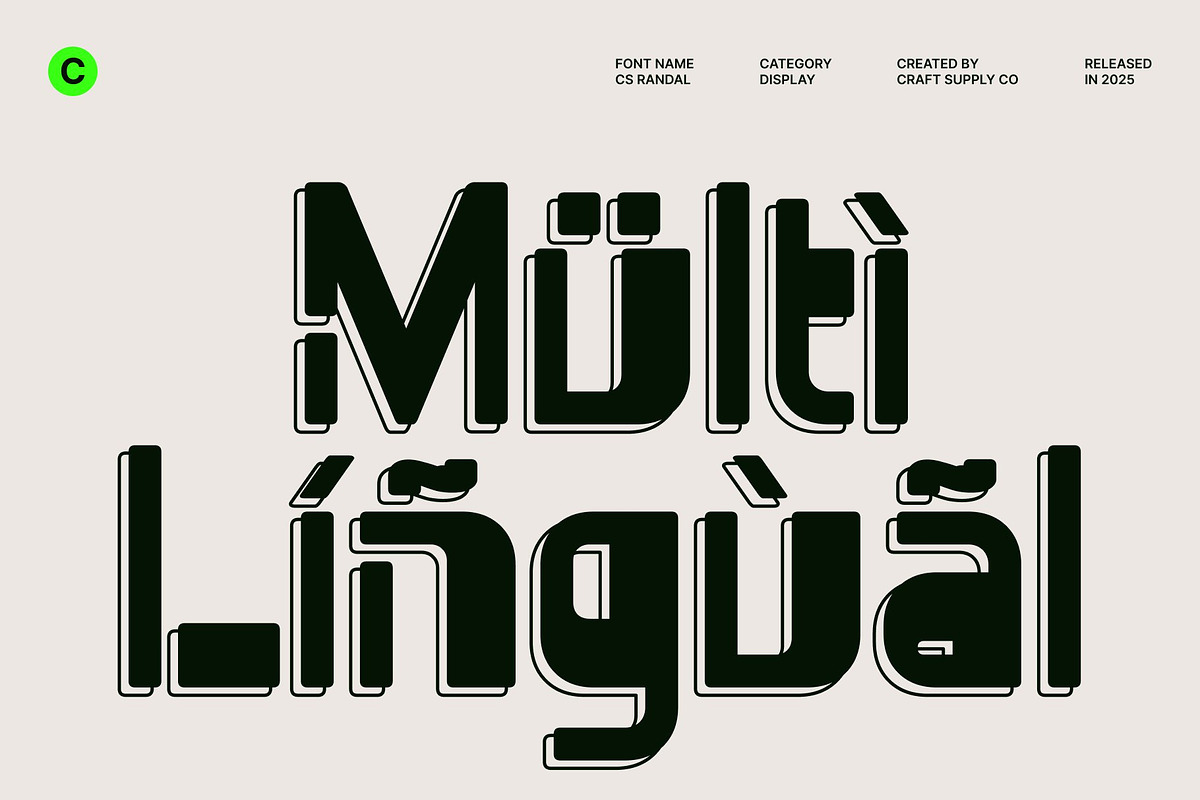 CS Randal – Brutalist Display Font, a Sans Serif Font by Craft Supply Co. (Photo 7 of 8)