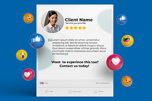 Modern Client Testimonial Post, a Social Media Template by microtasker