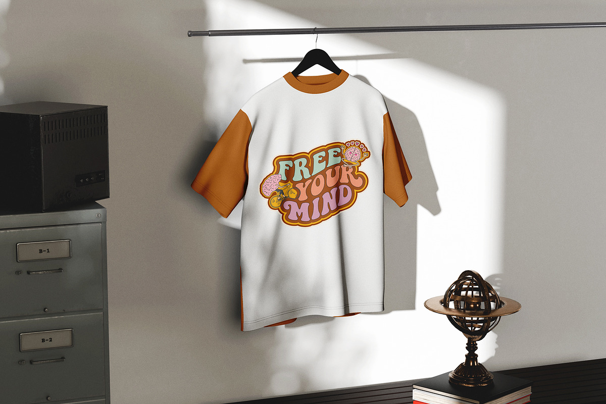 Free Your Mind Retro T-Shirt Design, an Object Illustration by Ahluva Studio (Photo 4 of 6)