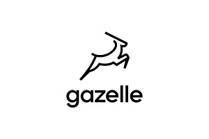 Gazelle Jump Line Art Logo, a Branding & Logo Template by ika trisiana