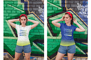 Female T-Shirt in City Mockups Vol3, a Shirt Mockup by Hi, Mock-Up! (Thumbnail 7 of 9)