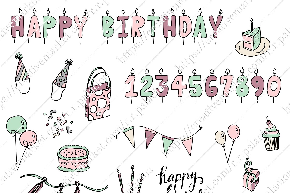 Hand Sketched Vectors - Birthday, an Illustration by r.r.palacios (Photo 3 of 4)