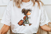 Whimsical Traveler Girl Clipart PNG, a Seasonal Illustration by Canvas Craft (Thumbnail 6 of 10)