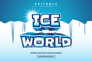 Ice World Editable Text Effect