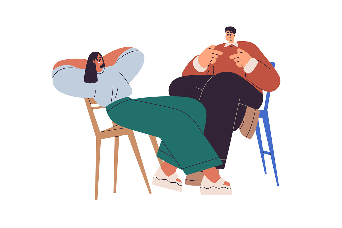 People sit on chairs and talk set, a Person Illustration by Good Studio (Photo 5 of 7)