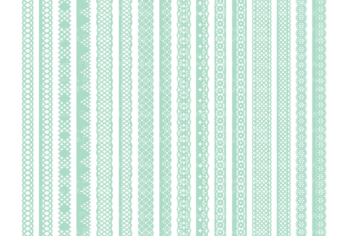 Mint Lace Borders Vectors & Clipart, an Illustration by Amanda Ilkov (Photo 5 of 5)