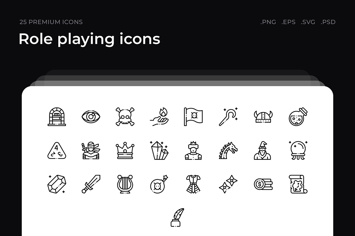 Role playing icons, an Outline Icon by Wencory (Photo 1 of 2)