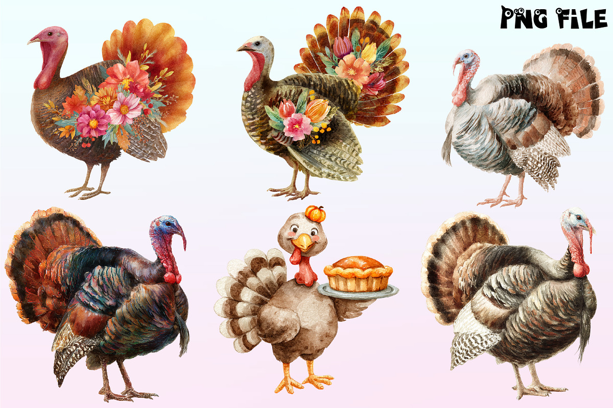 Thanksgiving Turkey Clipart, a Graphic by CitraGraphics (Photo 3 of 4)