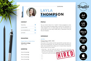 Simple Resume Bundle / CV - Layla