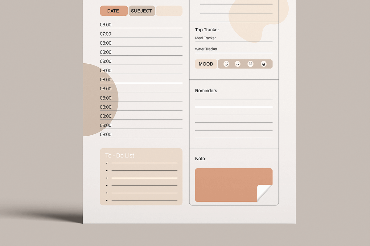 Daily Planner Template, a Stationery Template by MightyDesign (Photo 5 of 8)
