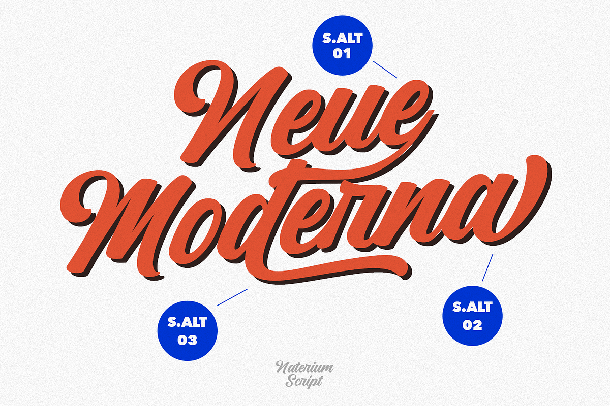Naterium Retro-Modern Script Font, a Script Font by Typetemp Studio (Photo 11 of 16)
