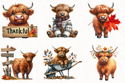 Watercolor Autumn Highland Cow, an Illustration by OK Design (Thumbnail 4 of 5)