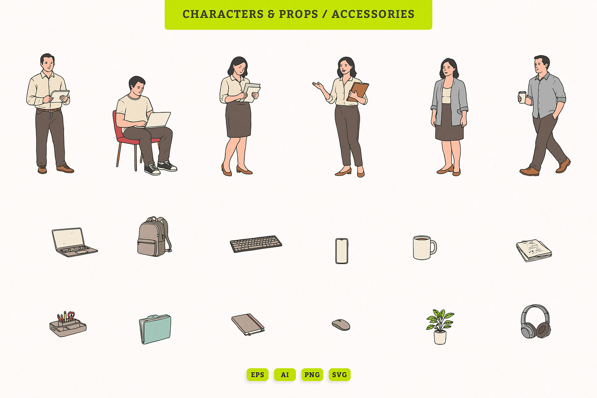 Modern Office Scene Creator, an Illustration by MEANDSTUDIO (Photo 4 of 5)