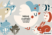 AnimalMinis Winter Paper and Clipart, a Pattern Graphic by kaeselotti (Thumbnail 6 of 7)