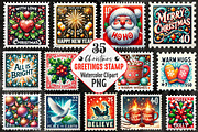 Christmas Greetings Stamp Collection, an Illustration by RobertsArt (Thumbnail 1 of 5)