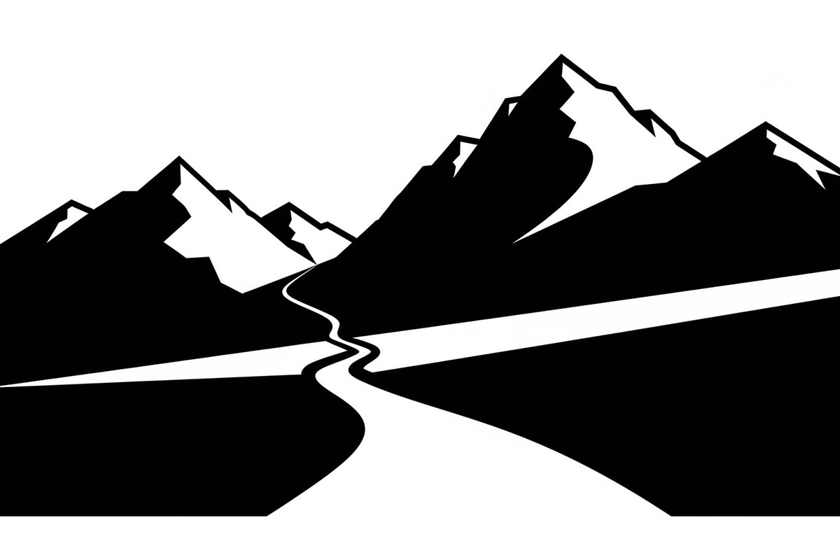 50 Mountain Landscape Silhouette Bun, an Illustration by Designer_Momina (Photo 50 of 51)