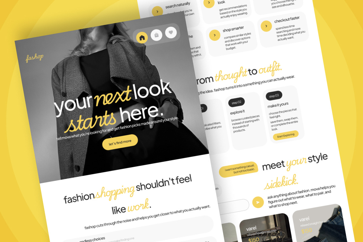 Fashop AI Fashion Sales Agen Landing, a Landing Page Template by productype1 (Photo 4 of 5)