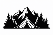 silhouette camping tent mountain, an Illustration by Amazin_art (Thumbnail 17 of 17)