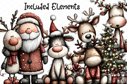 Whimsical Christmas Santa Reindeer, an Illustration by cherrydesign (Thumbnail 2 of 4)