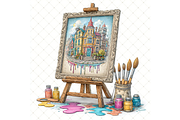 Canvas on Wooden Easel Clipart JPG, an Illustration by Memories By Lea (Thumbnail 10 of 19)