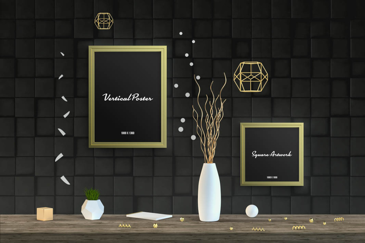 Frames Mockups - Customizable Scene, a Print Template by Aedon Design (Photo 3 of 9)
