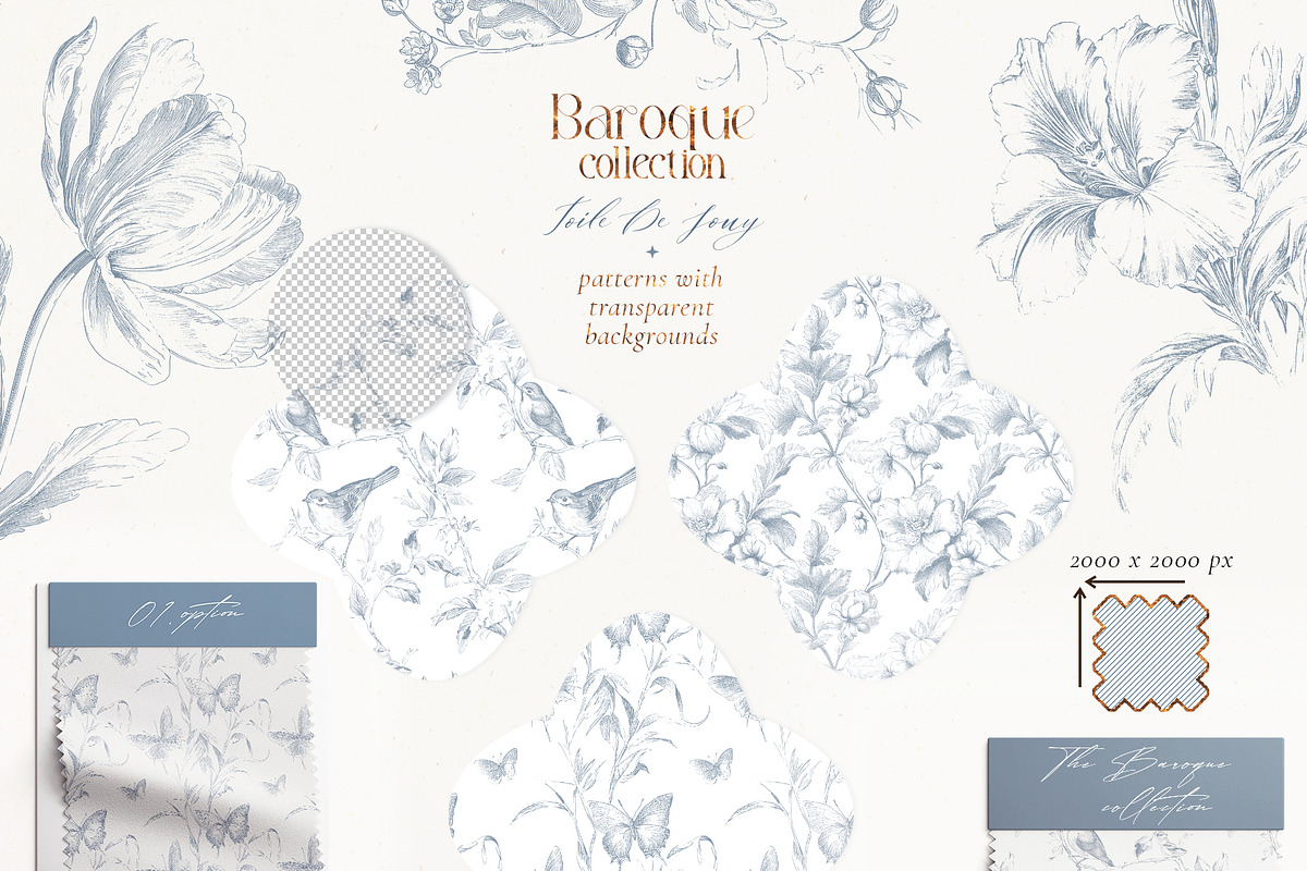 Baroque collection-Toile De Jouy, a Decorative Illustration by Pamyatka Shop (Photo 11 of 14)