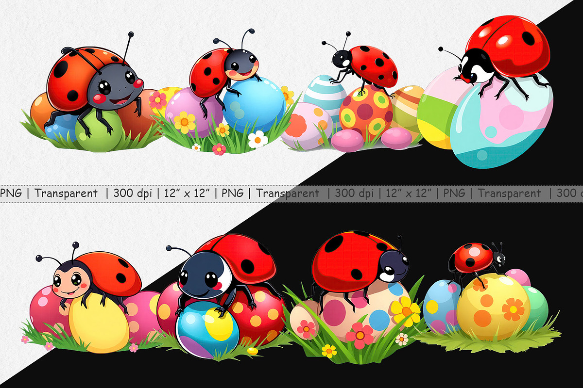 Easter Ladybug Clipart, a Graphic by Artnoy (Photo 2 of 5)