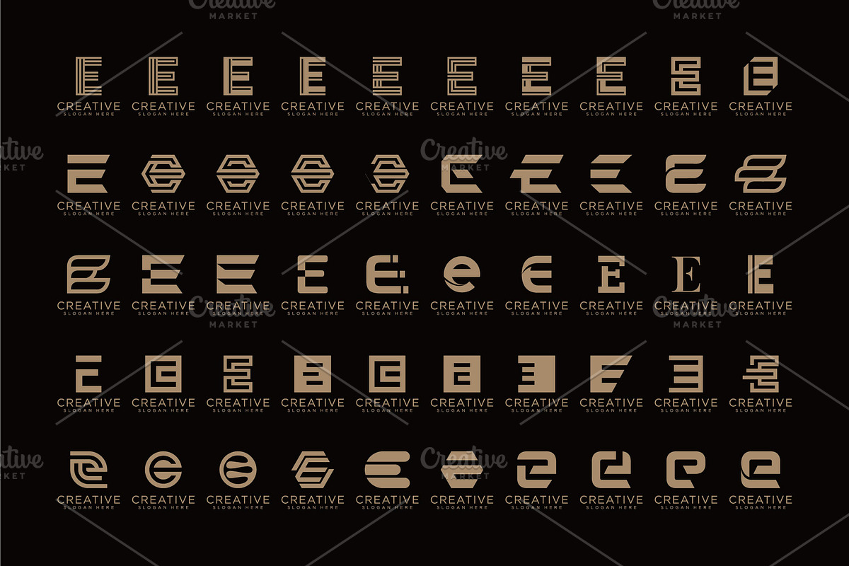 Set of initial letter E logo design, a Branding & Logo Template by quadrazo