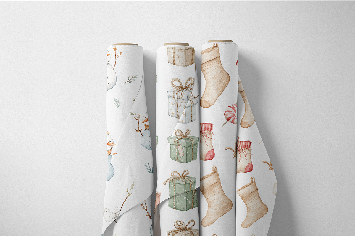 4 Pack Seamless Christmas Patterns, a Decorative Illustration by Pati Charm Studio (Photo 7 of 7)