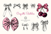 Coquette Bow Sketches, a Decorative Illustration by Elena Pimonova (Thumbnail 1 of 10)