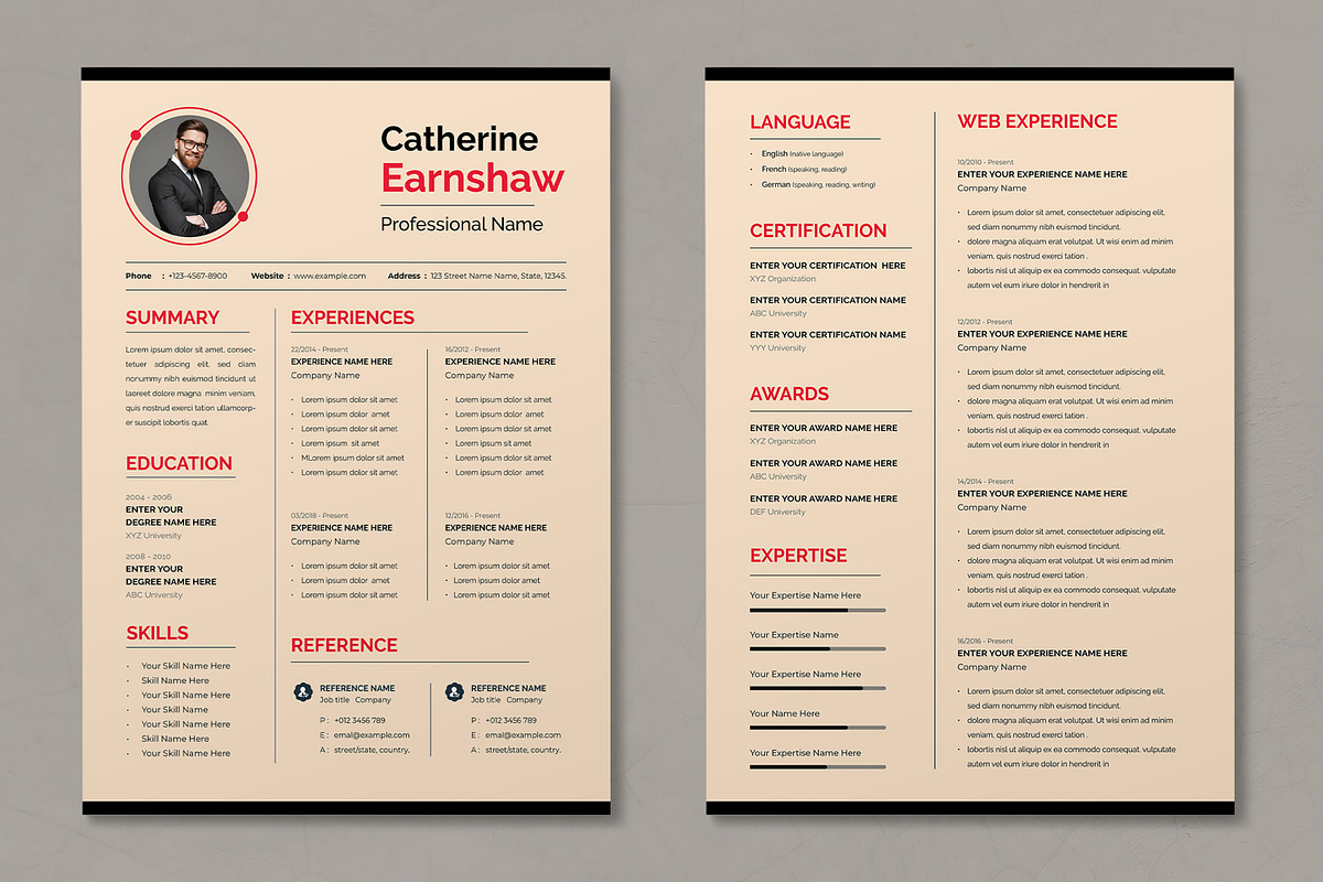 Resume Template, a Resume Template by MightyDesign (Photo 2 of 6)