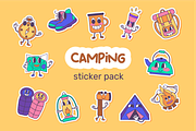 Camping sticker pack, a Decorative Illustration by Kate Liusto (Thumbnail 1 of 6)