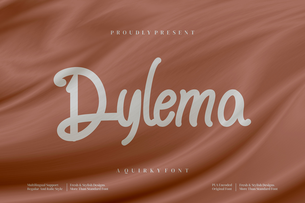 Dylema - A Quirky font, a Script Font by mahstudios (Photo 1 of 8)