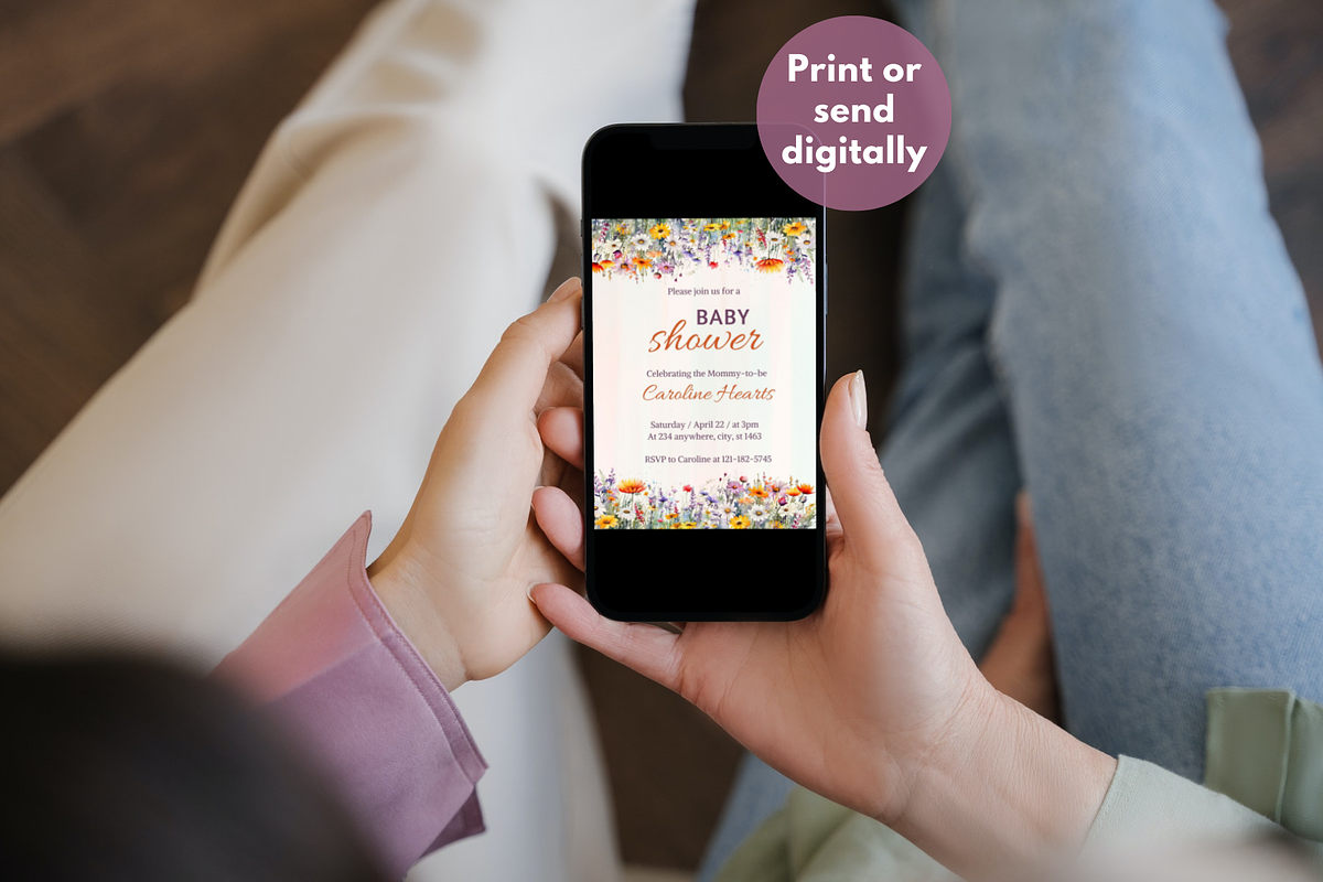 Baby Shower Invitation Template, an Invitation Template by SimoDigitalArt (Photo 5 of 10)