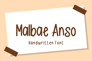 Malbae Anso Handwritten Font.