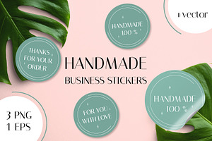 Handmade Business Stickers PNG EPS