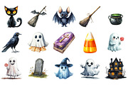Spooky Halloween Cartoon Clipart, an Illustration by Designking (Thumbnail 2 of 5)