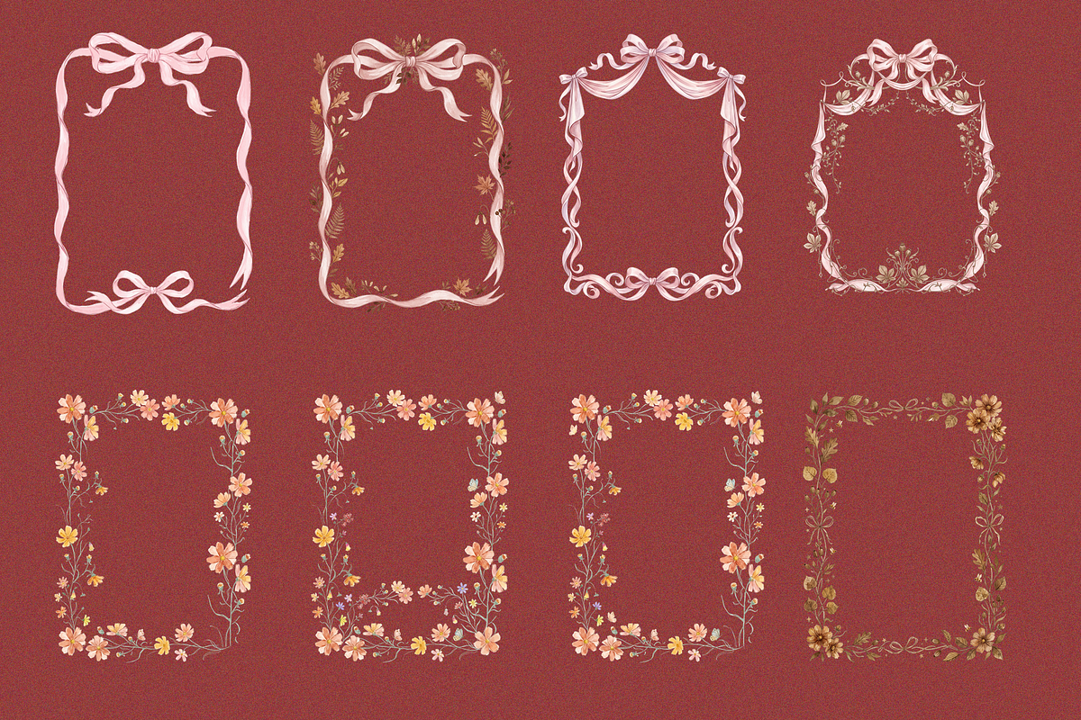 Peach Cosmos Wildflower Clipart Set, an Object Graphic by Digital Museum (Photo 5 of 8)