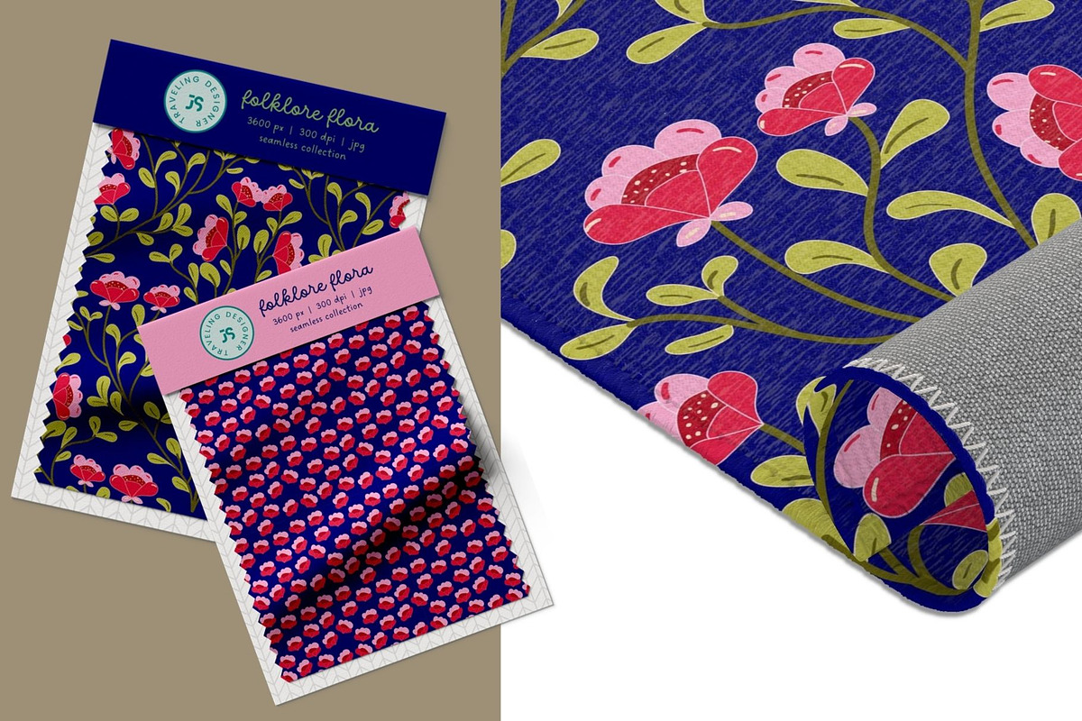 Folklore Flora Pattern Collection, a Pattern Graphic by Traveling Designer (Photo 3 of 6)
