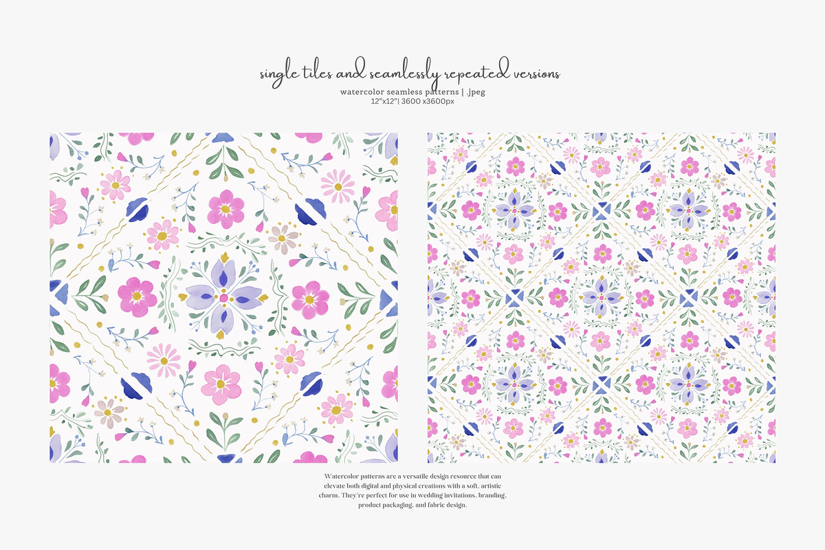 folk floral seamless patterns bundle, a Pattern Graphic by Patishop Art (Photo 6 of 9)
