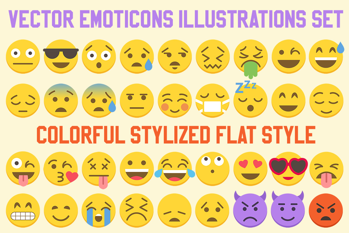 180 Big Emoticons Bundle, an Emoji Icon by Pingebat