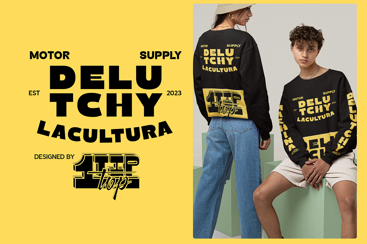 Delutchy | Display Retro Bold Font, a Sans Serif Font by Tiptop Graphic (Photo 5 of 9)