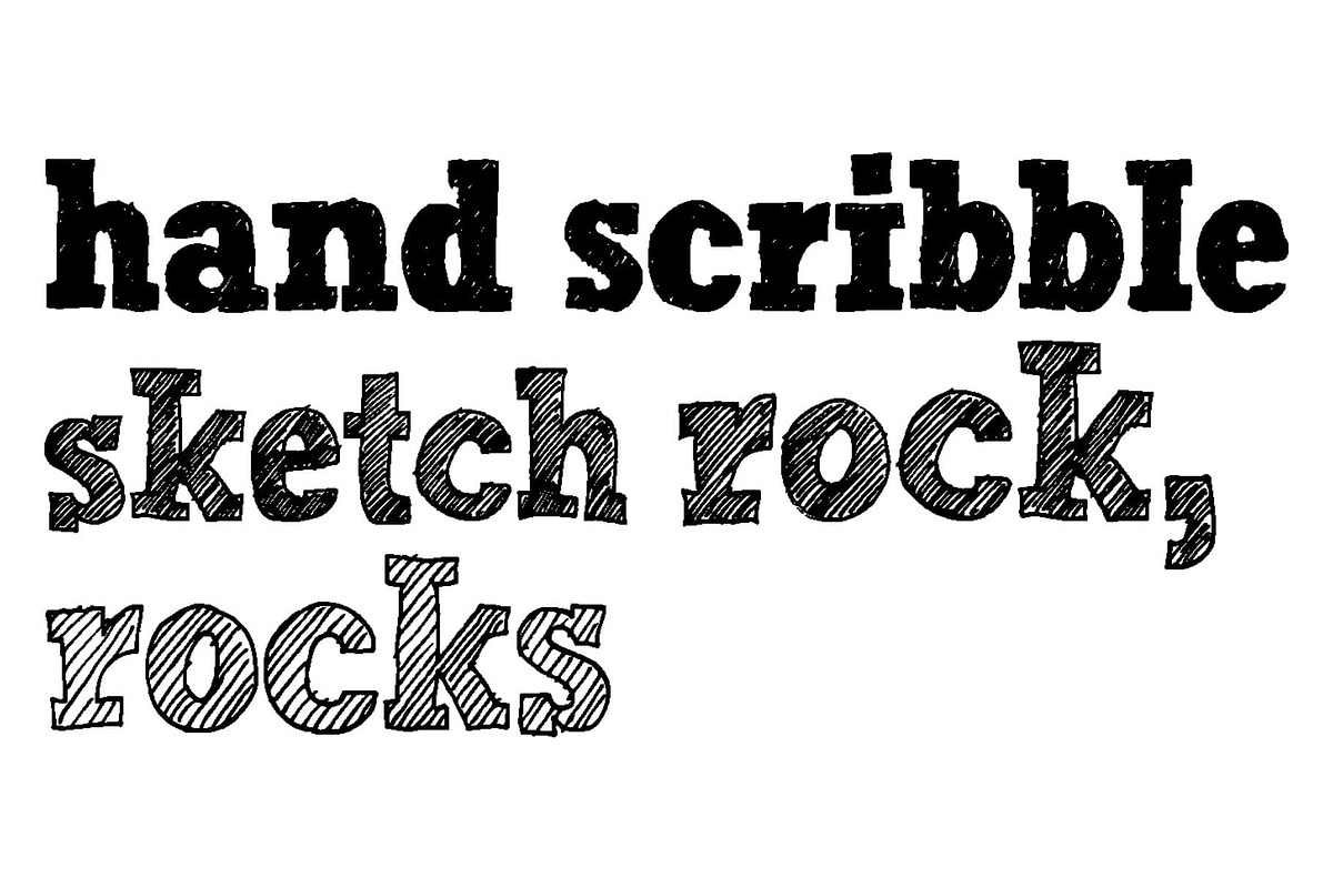 FONT Handmade Scribble Sketch Rock, a Slab Serif Font by Typo Graphic Design (Photo 1 of 4)