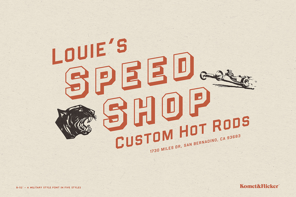 B-52 – A Military Style Font, a Sans Serif Font by Komet & Flicker (Photo 3 of 14)