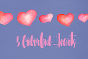 Pink Flamingo And Hearts Watercolor, an Illustration by RabbitAndPencil (Thumbnail 3 of 4)