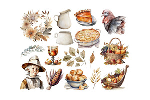 Thanksgiving Pilgrim Clipart Set