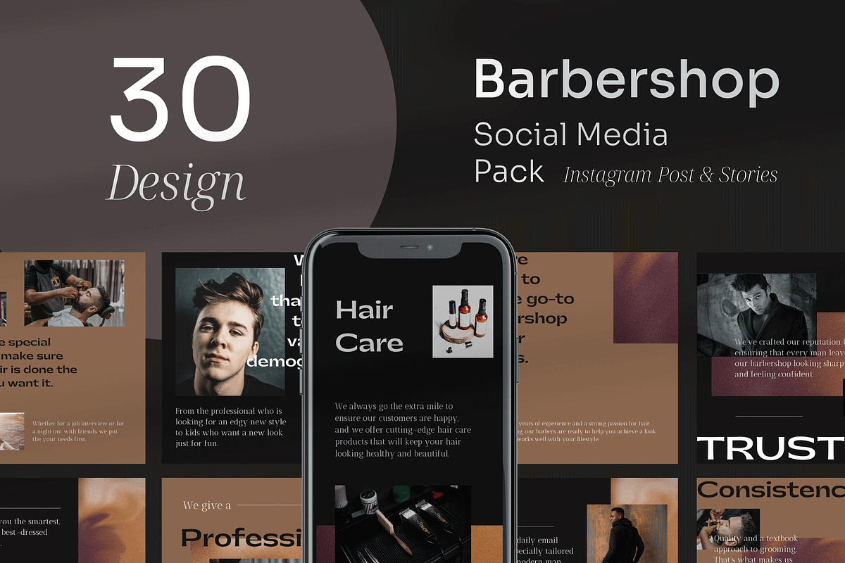 Barbershop - Social Media Pack, a Social Media Template by Nusa Space (Photo 1 of 7)