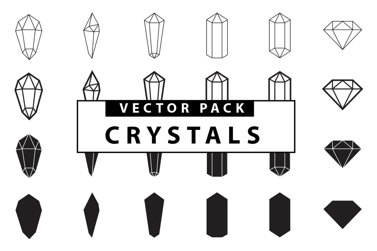 Crystals Vector Pack, an Object Graphic by MarkieAnn Creative